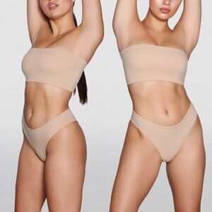Skims Fits Everybody Bandeau Bra in Clay